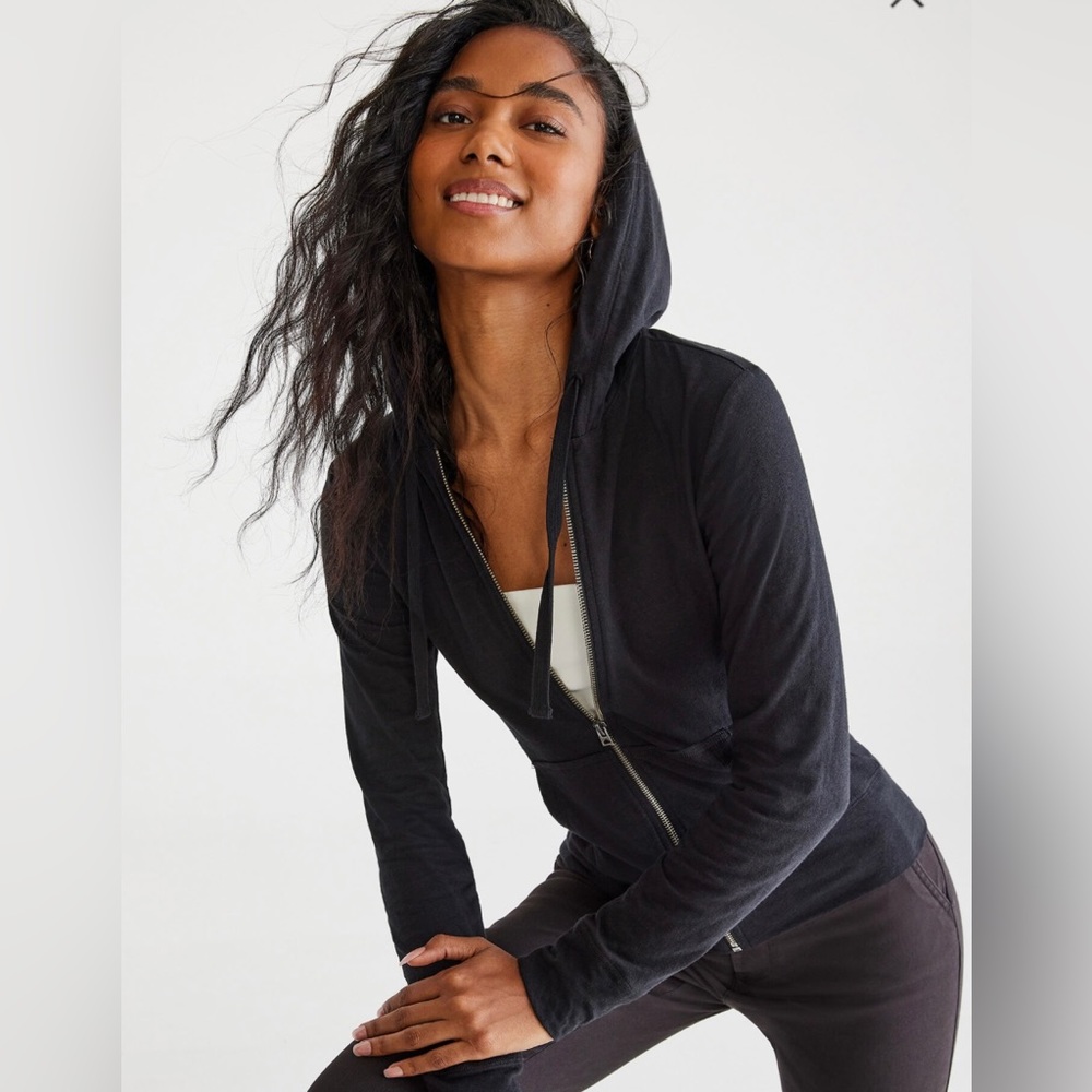 Aéropostale | Solid Lightweight Full-Zip Hoodie (Size Large)